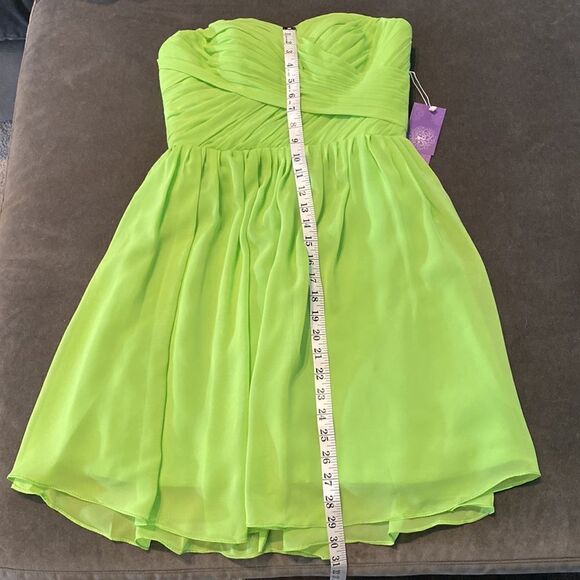 Women’s Lime Green Short Chiffon Prom Party Homecoming Dress Size 8 NWT - Picture 9 of 10
